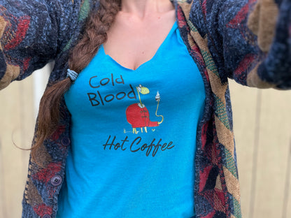 Cold Blood and Hot Coffee - Women's Racerback Tank