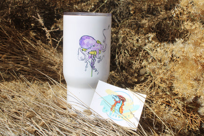 Our Generous Octopus hanging out with the Be Vibrant dragon sticker (4x4")