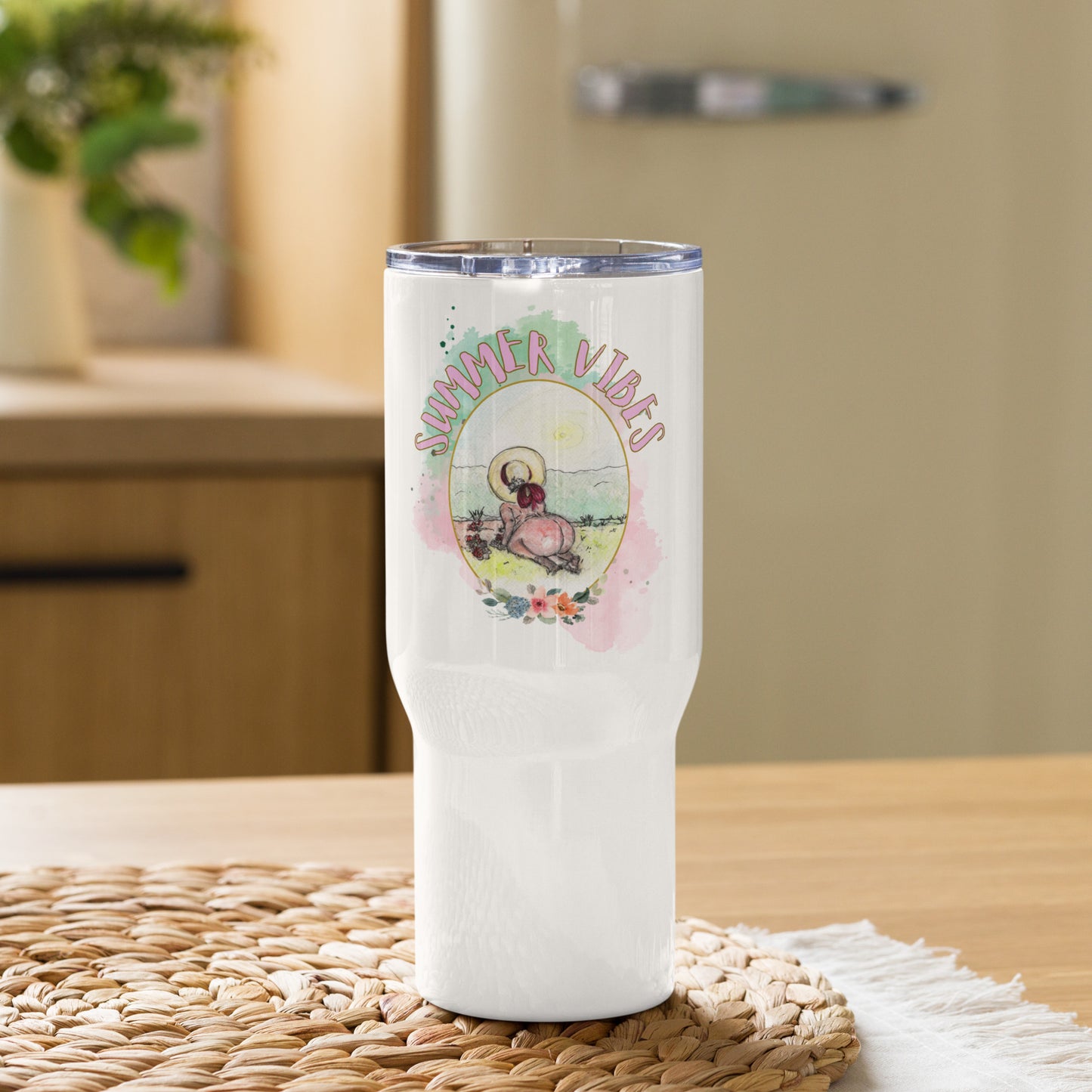 Summer Vibes (Marcie) -- Travel Mug w/ Handle