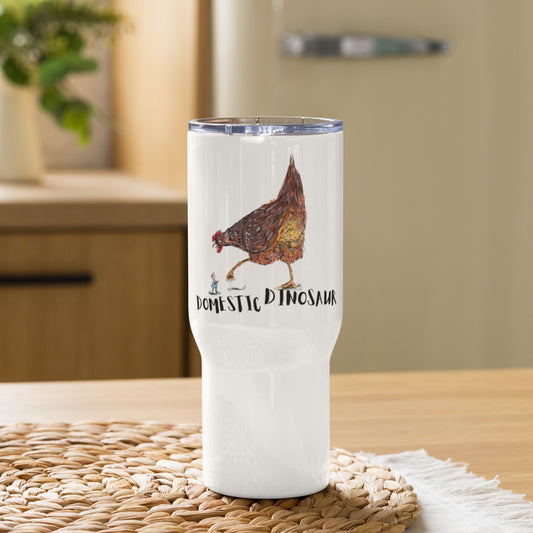 Domestic Dinosaur -- Travel mug with a handle