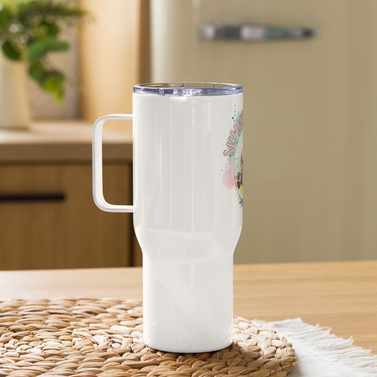 Summer Vibes (Marcie) -- Travel Mug w/ Handle