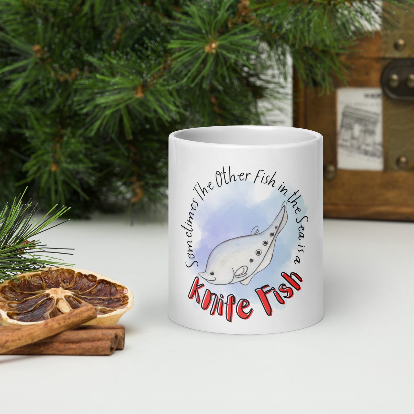 Other Fish in the Sea (Red) -- White glossy mug