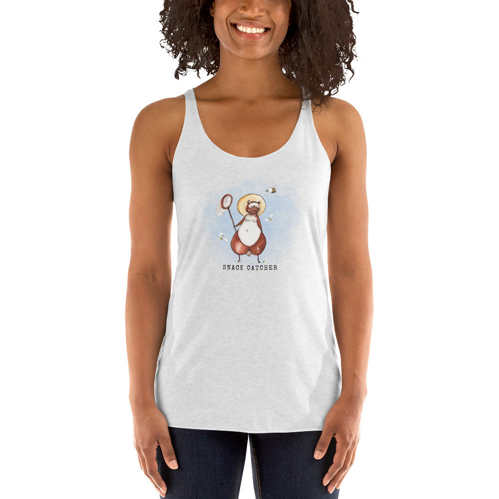 Snack Catcher Tanuki (Bumblebee) Women's Racerback Tank